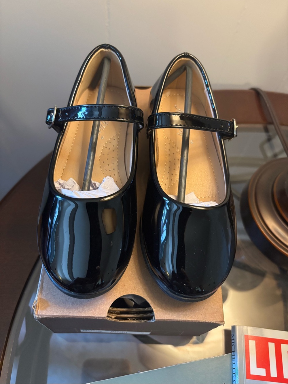 Girls Black Patent Mary Jane Shoes NIB